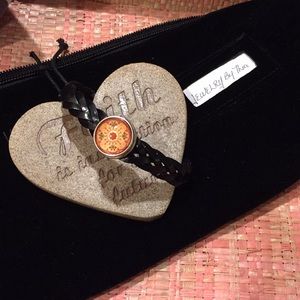 Black leather bracelet